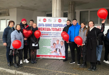 Представители молодежного совета ОДКБ имени Ю.Ф. Горячева приняли участие в акции «10 000 шагов к жизни»